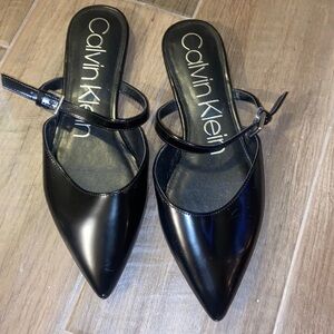 Calvin Klein pointy flats with strap